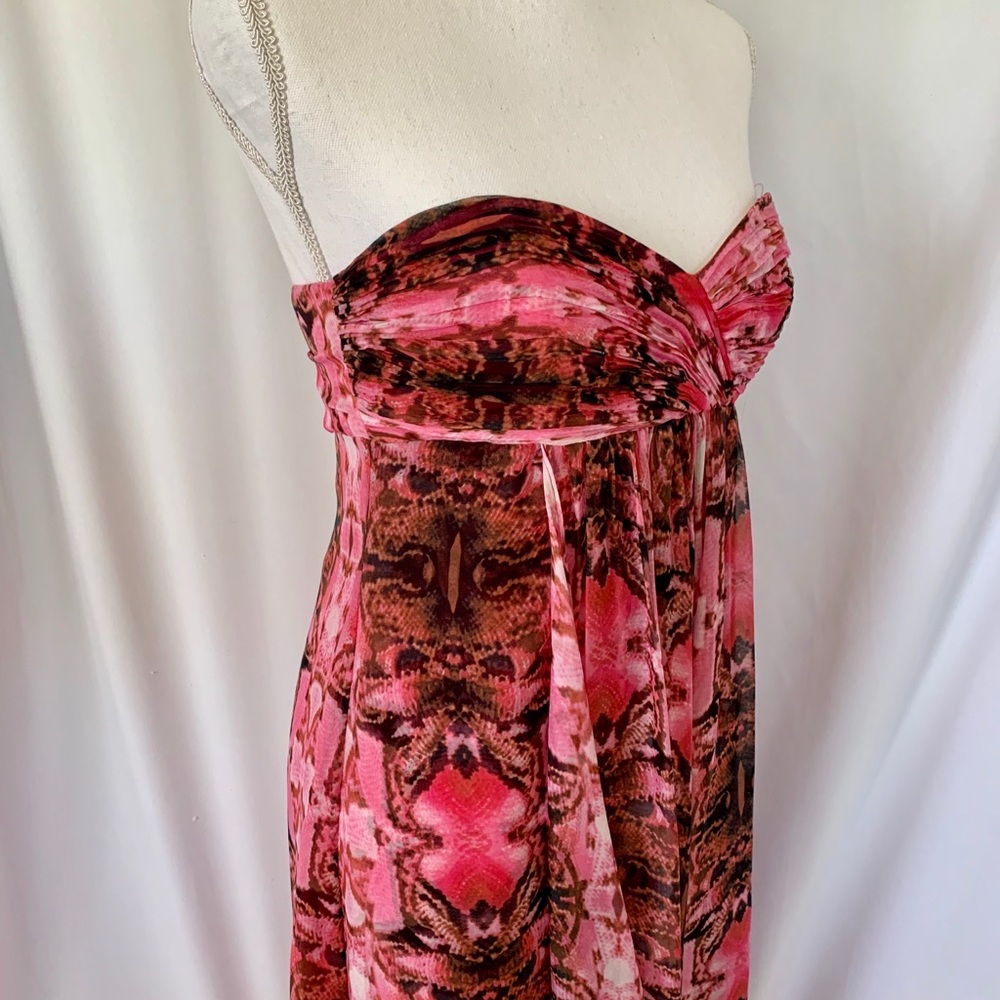 Laundry by Shelli Segal Pink & Black Chiffon Gown - Picture 5 of 6